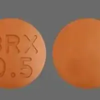 Rexulti (Brexpiprazole [ brex-pip-ra-zole ])-BRX 0.5-0.5 mg-Orange-Round