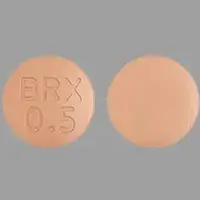 Rexulti (Brexpiprazole [ brex-pip-ra-zole ])-BRX 0.5-0.5 mg-Orange-Round