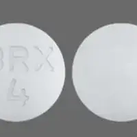 Rexulti (Brexpiprazole [ brex-pip-ra-zole ])-BRX 4-4 mg-White-Round