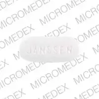 Risperdal (Risperidone (oral) [ ris-per-i-done ])-JANSSEN R 1-1 mg-White-Oval