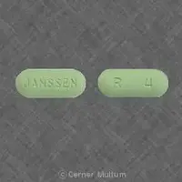 Risperdal (Risperidone (oral) [ ris-per-i-done ])-JANSSEN R 4-4 mg-Green-Oval