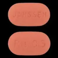 Risperdal (Risperidone (oral) [ ris-per-i-done ])-JANSSEN Ris 0.5-0.5 mg-Pink-Oval