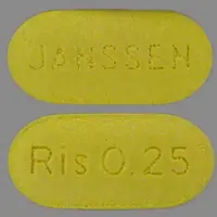 Risperdal (Risperidone (oral) [ ris-per-i-done ])-Ris 0.25 JANSSEN-0.25 mg-Yellow-Oval