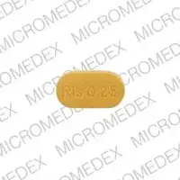 Risperdal (Risperidone (oral) [ ris-per-i-done ])-Ris 0.25 JANSSEN-0.25 mg-Yellow-Oval