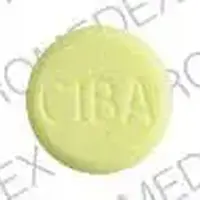 Ritalin (Methylphenidate (oral) [ meth-il-fen-i-date ])-CIBA 7-5 mg-Yellow-Round