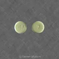 Ritalin (Methylphenidate (oral) [ meth-il-fen-i-date ])-CIBA 7-5 mg-Yellow-Round