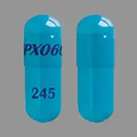 Rytary (Carbidopa and levodopa [ kar-bi-doe-pa-and-lee-voe-doe-pa ])-IPX066 245-carbidopa 61.25 mg / levodopa 245 mg-Blue-Capsule-shape