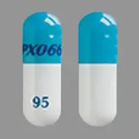 Rytary (Carbidopa and levodopa [ kar-bi-doe-pa-and-lee-voe-doe-pa ])-IPX066 95-carbidopa 23.75 mg / levodopa 95 mg-Blue & White-Capsule-shape