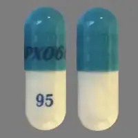 Rytary (Carbidopa and levodopa [ kar-bi-doe-pa-and-lee-voe-doe-pa ])-IPX066 95-carbidopa 23.75 mg / levodopa 95 mg-Blue & White-Capsule-shape