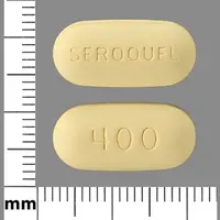 Seroquel (Quetiapine [ kwe-tye-a-peen ])-SEROQUEL 400-400 mg-Yellow-Oval