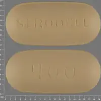 Seroquel (Quetiapine [ kwe-tye-a-peen ])-SEROQUEL 400-400 mg-Yellow-Oval