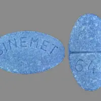 Sinemet (Carbidopa and levodopa [ kar-bi-doe-pa-and-lee-voe-doe-pa ])-SINEMET 647-10 mg / 100 mg-Blue-Oval