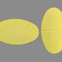 Sinemet (Carbidopa and levodopa [ kar-bi-doe-pa-and-lee-voe-doe-pa ])-SINEMET 650-25 mg / 100 mg-Yellow-Oval