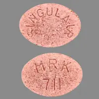 Singulair (Montelukast [ mon-te-loo-kast ])-SINGULAIR MRK 711-4 mg-Pink-Oval