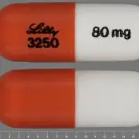 Strattera (Atomoxetine [ at-oh-mox-e-teen ])-LILLY 3250 80 mg-80 mg-Brown & White-Capsule-shape