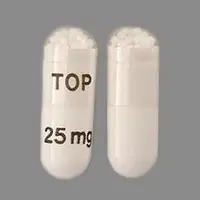 Topamax (Topiramate [ toe-pyre-a-mate ])-TOP 25 mg-25 mg-White-Capsule-shape