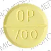 Urecholine (Bethanechol [ be-than-e-chol ])-OP 700-50 mg-Yellow-Round