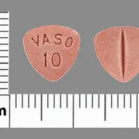 Vasotec (Enalapril [ e-nal-a-pril ])-VASO 10-10 mg-Red-Three-sided