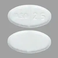 Vasotec (Enalapril [ e-nal-a-pril ])-VASO 2.5-2.5 mg-White-Oval