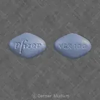 Viagra (Sildenafil (oral) [ sil-den-a-fil ])-Pfizer VGR 100-100 mg-Blue-Four-sided