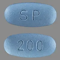 Vimpat (Lacosamide (oral/injection) [ la-koe-sa-mide ])-SP 200-lacosamide 200 mg-Blue-Oval