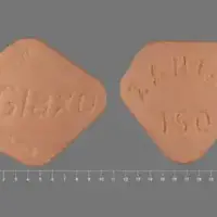 Zantac (Ranitidine [ ra-ni-ti-deen ])-Glaxo ZANTAC 150-150 mg-Orange-Five-sided