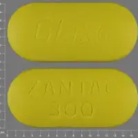 Zantac (Ranitidine [ ra-ni-ti-deen ])-ZANTAC 300 Glaxo-300 mg-Yellow-Oval