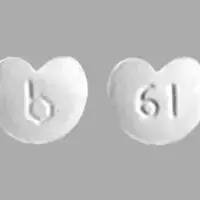 Zebeta (Bisoprolol [ bis-oh-proe-lol ])-b 61-10 mg-White-Heart-shape