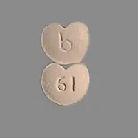 Zebeta (Bisoprolol [ bis-oh-proe-lol ])-b 61-10 mg-White-Heart-shape