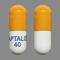 Zenpep (Pancrelipase [ pan-kre-lye-pace ])-APTALIS 40-pancrelipase (40,000 units lipase, 126,000 units protease, 168,000 units amylase)-Orange & White-Capsule-shape