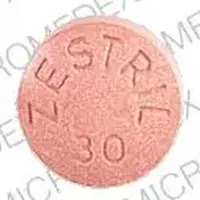 Zestril (Lisinopril [ lyse-in-oh-pril ])-ZESTRIL 30 133-30 mg-Pink-Round