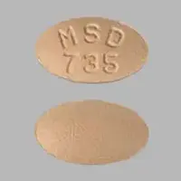 Zocor (Simvastatin [ sim-va-sta-tin ])-MSD 735-10 mg-Peach-Oval