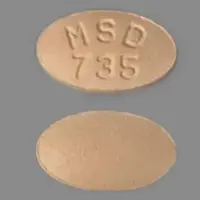 Zocor (Simvastatin [ sim-va-sta-tin ])-MSD 735-10 mg-Peach-Oval