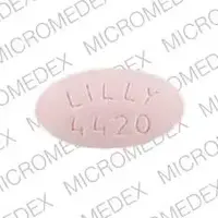 Zyprexa (Olanzapine (oral) [ oh-lanz-a-peen ])-LILLY 4420-20 mg-Pink-Oval