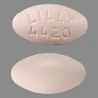 Zyprexa (Olanzapine (oral) [ oh-lanz-a-peen ])-LILLY 4420-20 mg-Pink-Oval