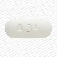 Cefuroxime (oral/injection) (Cefuroxime (oral/injection) [ sef-ue-rox-eem ])-A34-500 mg-White-Oval