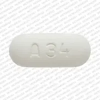 Cefuroxime (oral/injection) (Cefuroxime (oral/injection) [ sef-ue-rox-eem ])-A34-500 mg-White-Oval