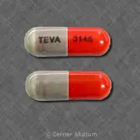 Cephalexin (Cephalexin [ sef-a-lex-in ])-TEVA 3145-250 mg-Gray / Orange-Capsule-shape