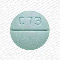 Clozapine (Clozapine [ kloe-za-peen ])-M C73-200 mg-Green-Round