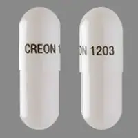 Creon (Pancrelipase [ pan-kre-lye-pace ])-CREON 1203-15,000 units amylase / 3,000 units lipase / 9,500 units protease-White-Capsule-shape