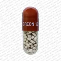 Creon (Pancrelipase [ pan-kre-lye-pace ])-CREON 1212-60,000 units amylase / 12,000 units lipase / 38,000 units protease-Brown / Clear-Capsule-shape