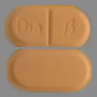 Diabeta (Glyburide [ glye-bue-ride ])-Dia B-1.25 mg-Peach-Oval