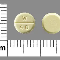 Digoxin (oral/injection) (Digoxin (oral/injection) [ di-jox-in ])-W 40-125 mcg (0.125 mg)-Yellow-Round