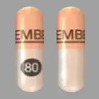 Embeda (Morphine and naltrexone [ mor-feen-and-nal-trex-one ])-EMBEDA 80-morphine 80 mg / naltrexone 3.2 mg-Peach-Capsule-shape