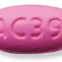 Erythromycin (Erythromycin (oral/injection) [ er-ith-roe-mye-sin ])-AC39-250 mg-Pink-Oval