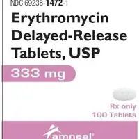 Erythromycin (Erythromycin (oral/injection) [ er-ith-roe-mye-sin ])-C 32-333 mg-White-Oval