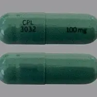 Gleostine (Lomustine [ loe-mus-teen ])-CPL 3032 100 mg-100 mg-Green-Capsule-shape