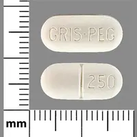 Griseofulvin (Griseofulvin [ gris-ee-oh-ful-vin ])-GRIS-PEG 250-250 mg-White-Capsule-shape