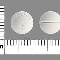 Hydrocortisone (injection) (Hydrocortisone (injection) [ hye-droe-kor-ti-sone ])-CORTEF 5-5 mg-White-Round