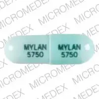 Ketoprofen (Ketoprofen [ kee-toe-proe-fen ])-MYLAN 5750 MYLAN 5750-75 mg-Blue-Capsule-shape